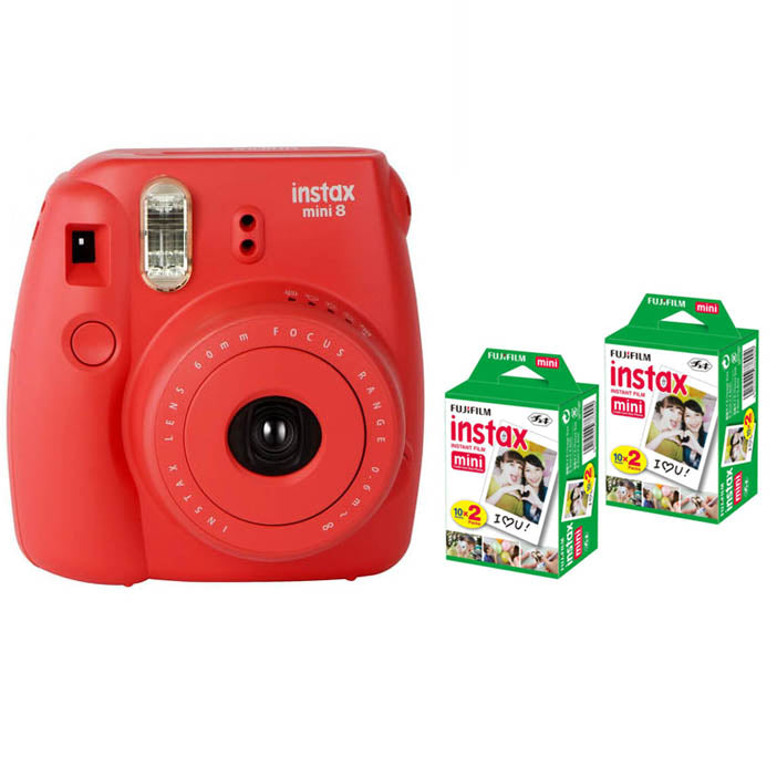 Fujifilm Instax Mini 8 Instant Printing Digital Camera With 40 Sheets Twin Pack Fuji Film Photo Paper - Photography Stop Ireland